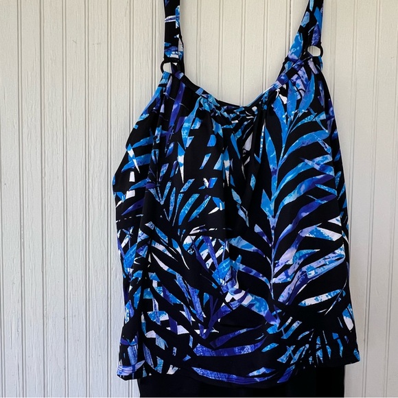 Sz 22 Swim For All RomperTank Overlay SwimRomper Adjustable Straps Tummy Control - Picture 13 of 14
